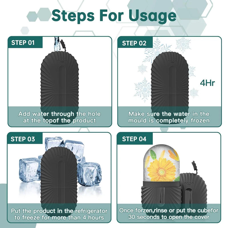 Ice Face Roller – Ice Cube Silicone Mold for Puffiness, Pore Tightening & Glow